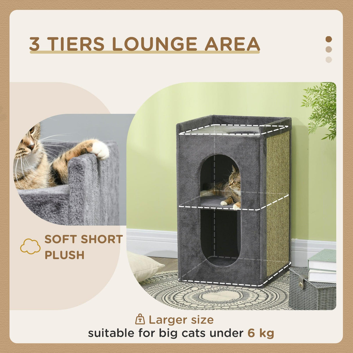 Cat Scratching Barrel w/ Condos - Dark Grey - Cat Trees - Purr Wish