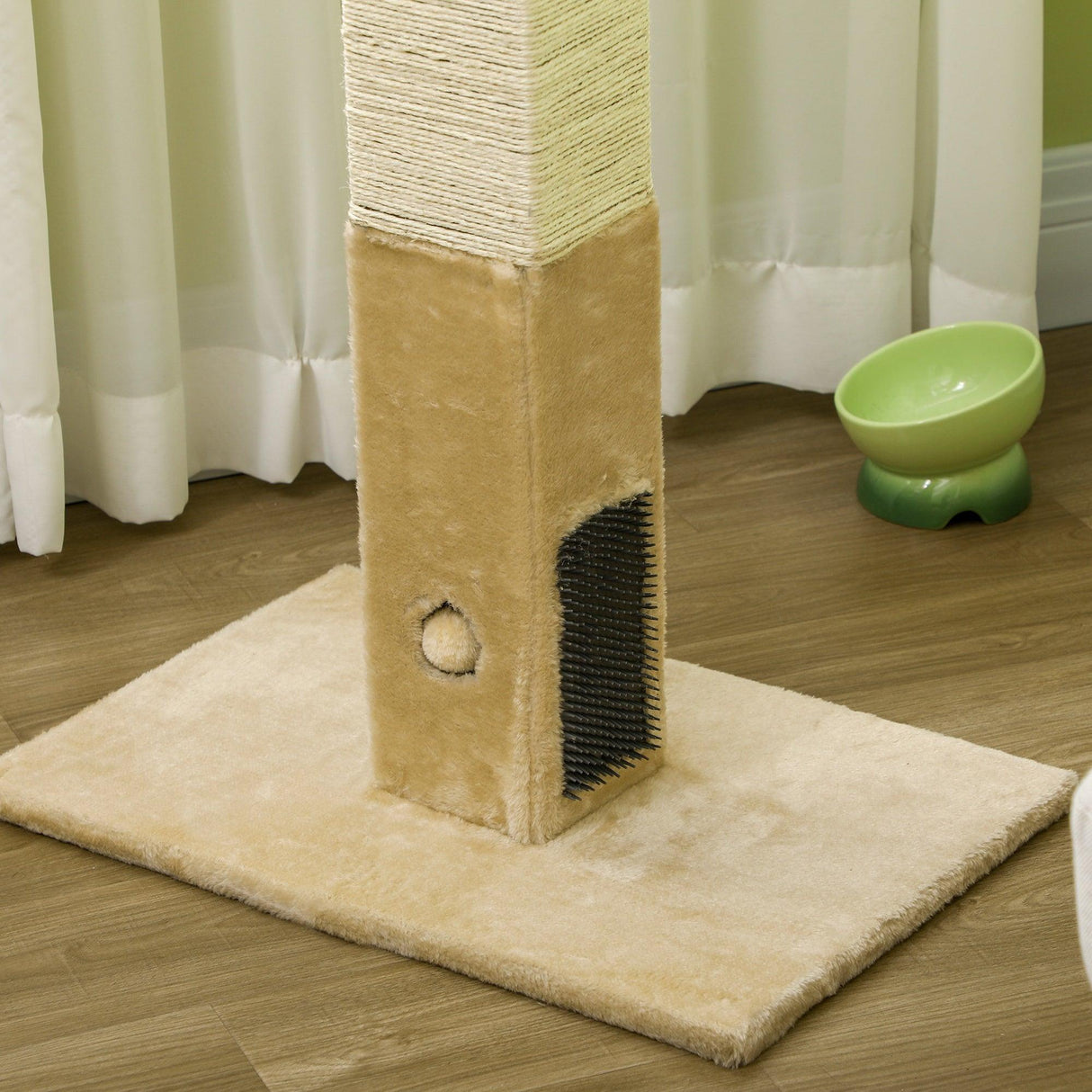 Jute Cat Scratching Post w/ Hanging Toy, 79Hcm - Beige - Cat Scratchers - Purr Wish