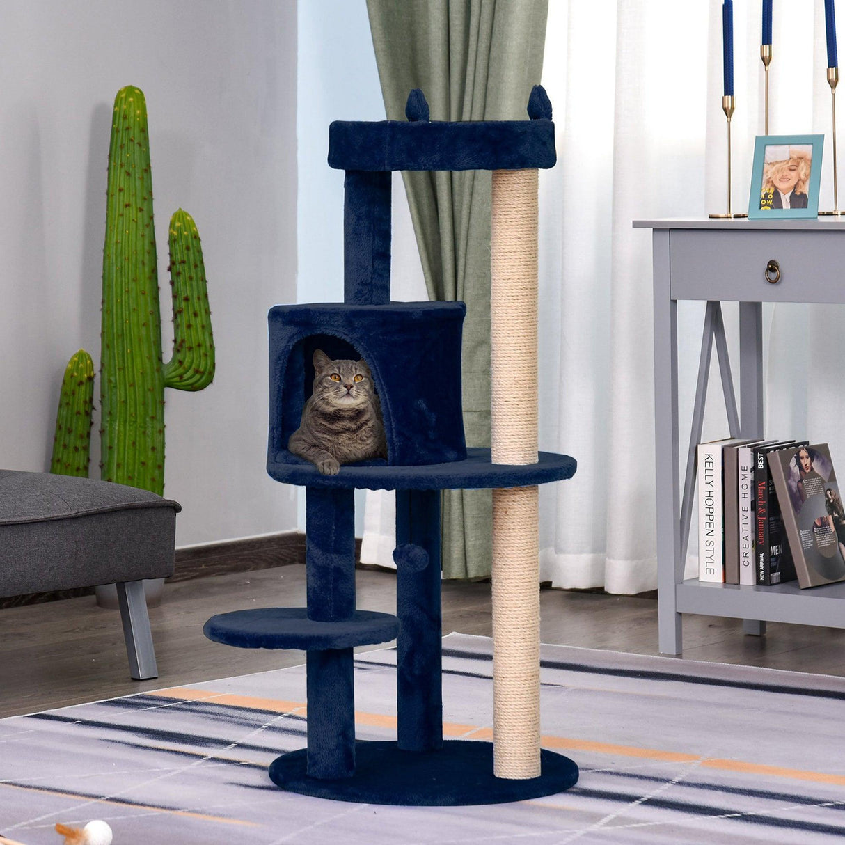 Deluxe 3-Tier Cat Tower - Blue - Cat Trees - Purr Wish