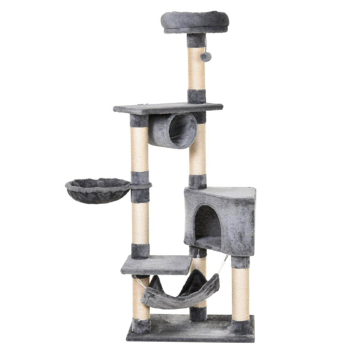 Multi-Level Cat Condo Tower, 154cm - Grey - Cat Trees - Purr Wish