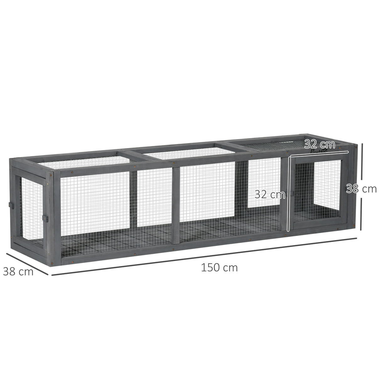 Extra Long Cat Tunnel with Multiple Entrances, 150cm, Dark Grey