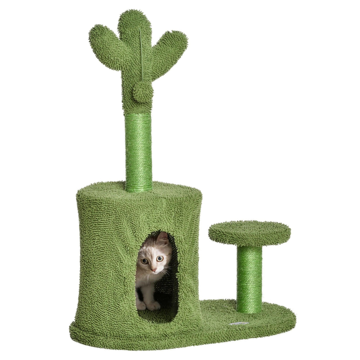 Cactus Cat Tree w/ Scratching Post, Condo, Toy, 78cm - Green - Cat Trees - Purr Wish