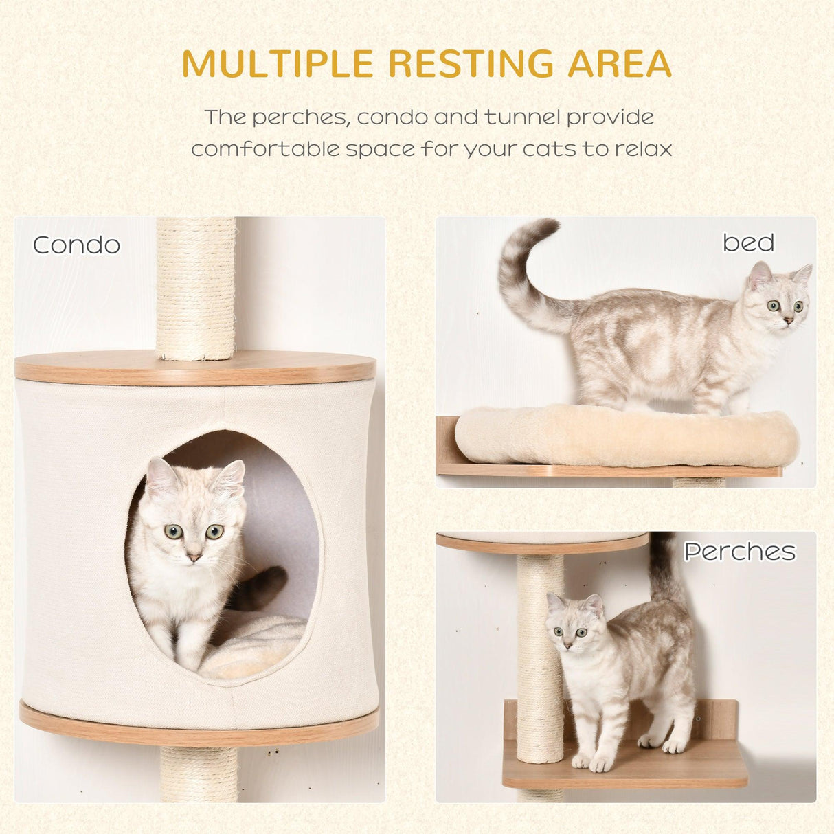 Wall-Mounted Functional Cat Shelf with Condo - Cat Walls - Purr Wish