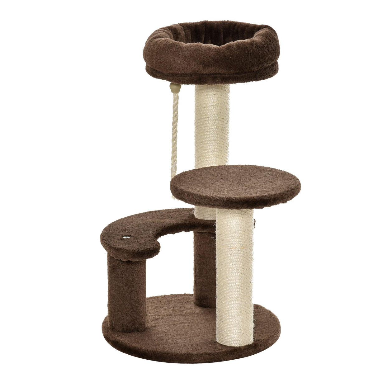 Cat Scratching Post and Playhouse, 65cm - Brown - Cat Trees - Purr Wish