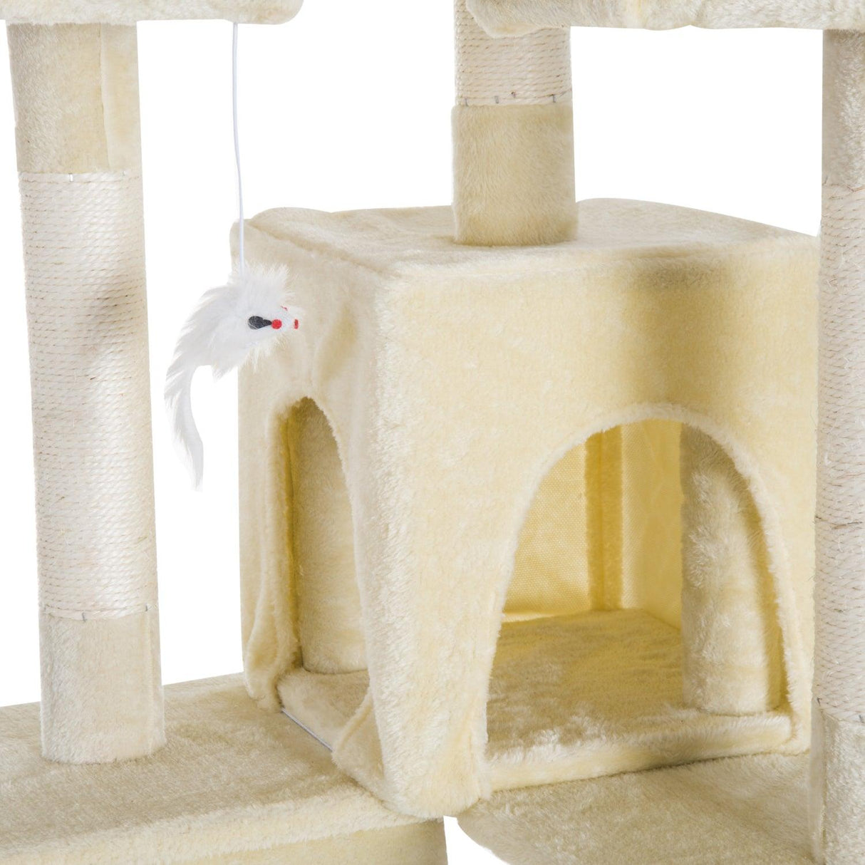 Multi-Level Cat Tower, Scratching Post, Cat Bed, 181cm - Beige - Cat Trees - Purr Wish