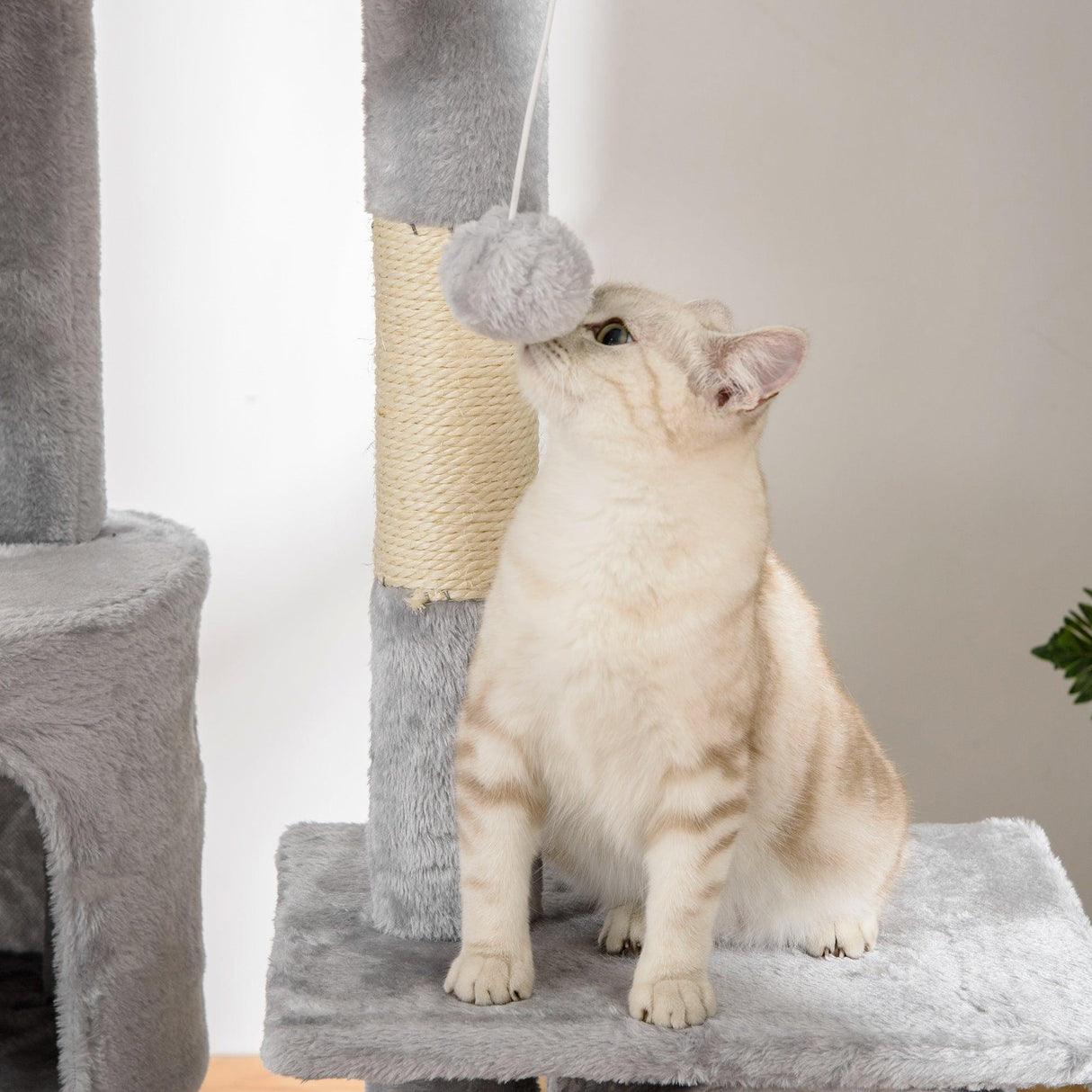 Adjustable Height Cat Tree, 240-260cm - Light Grey - Cat Trees - Purr Wish