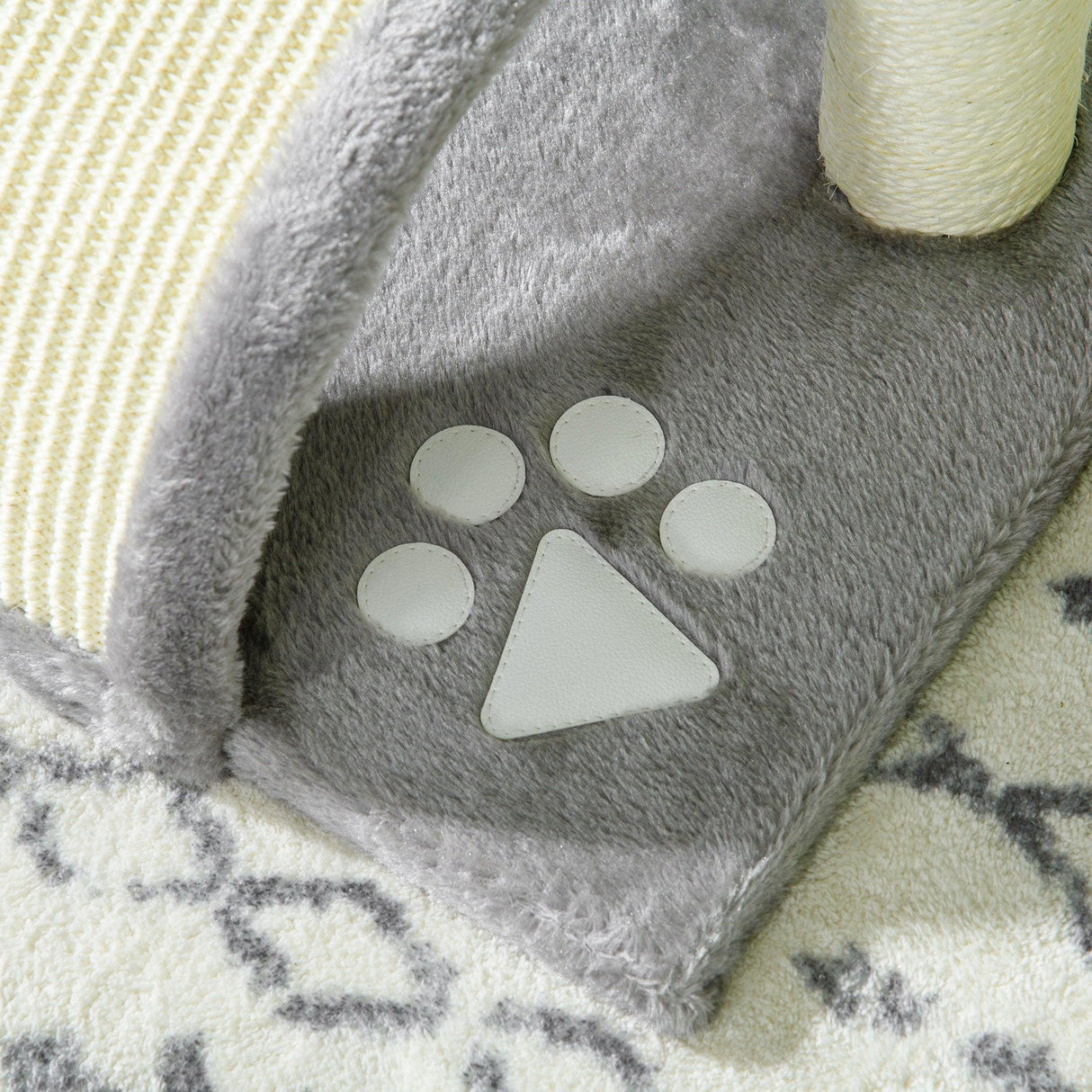 Cat Activity Centre with Sisal Scratching Posts, 46cm - Beige & Grey - Cat Trees - Purr Wish