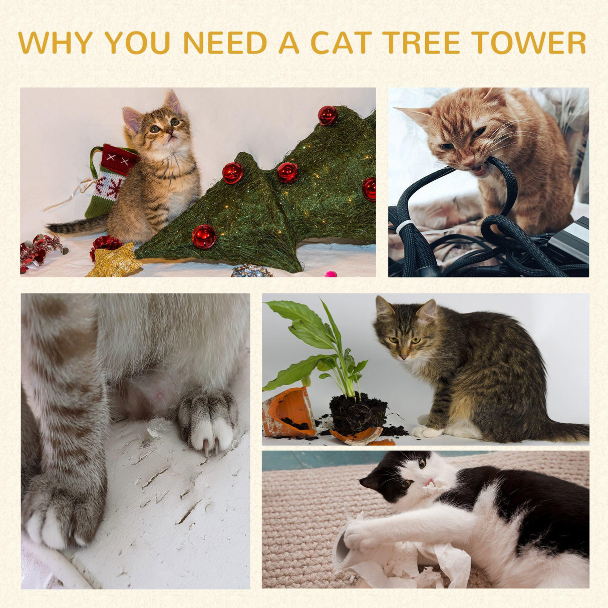 Resting Cat Tower, 91cm - Grey - Cat Trees - Purr Wish