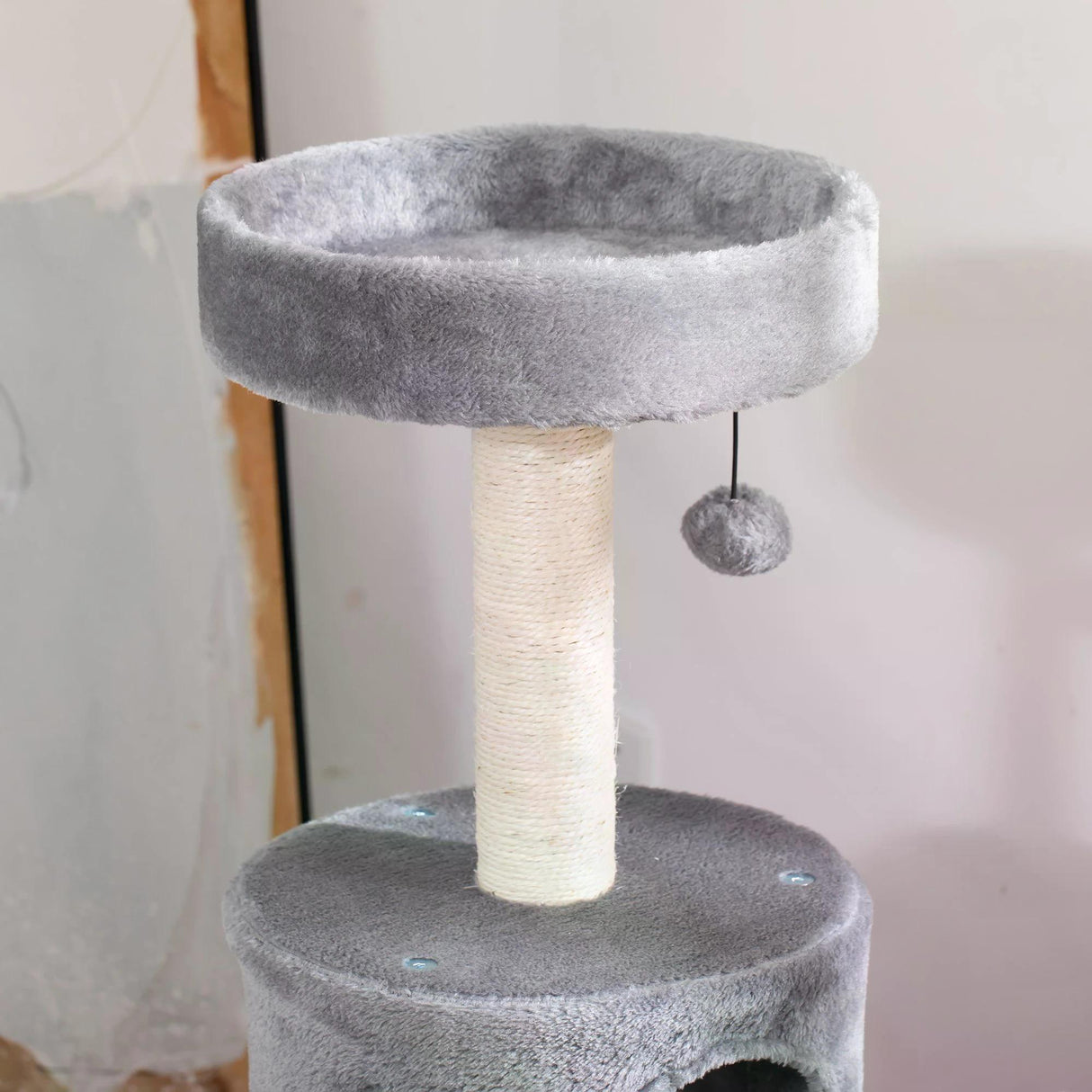 Cat Climbing Tower with Scratching Post, 95cm - Grey - Cat Trees - Purr Wish
