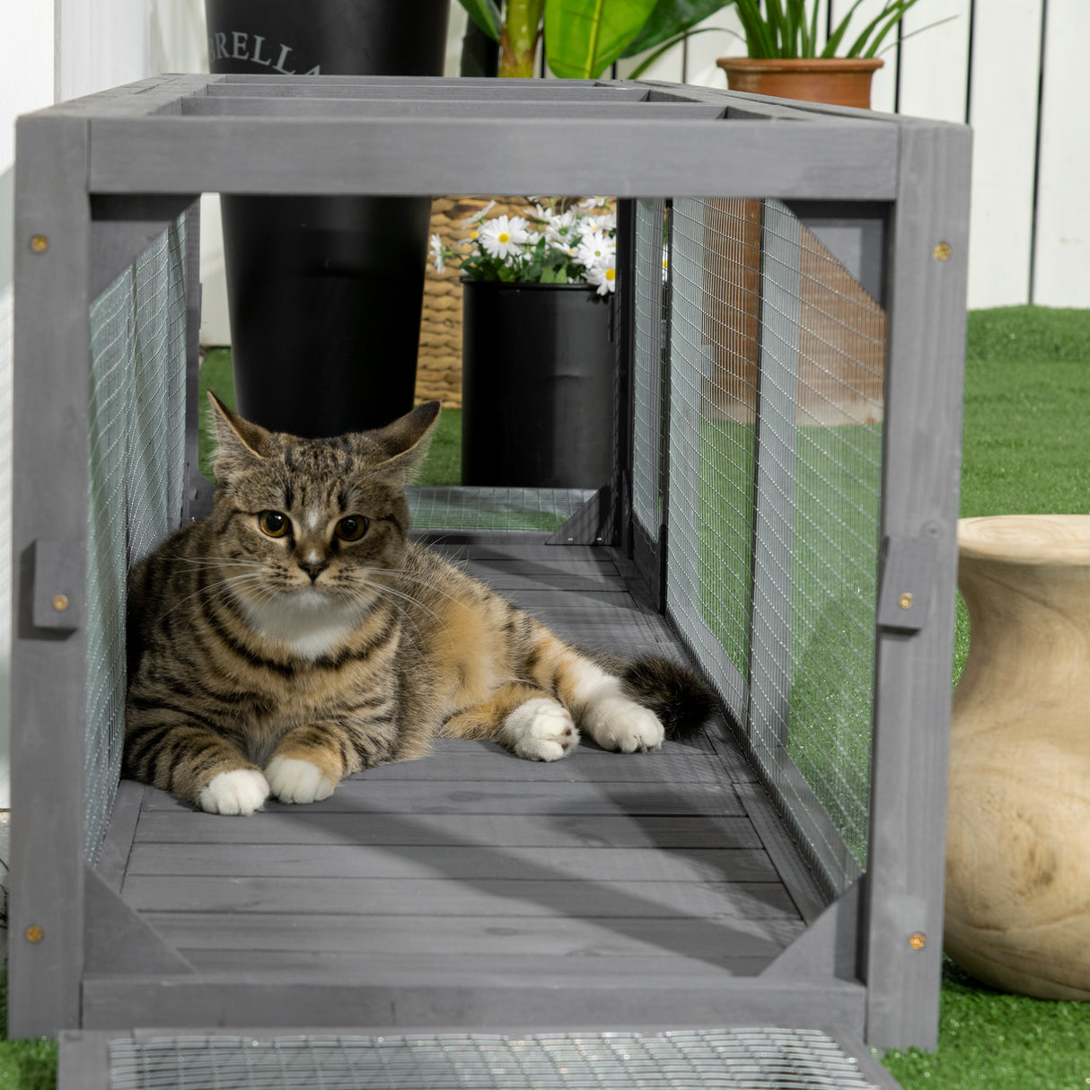 Extra Long Cat Tunnel with Multiple Entrances, 150cm, Dark Grey
