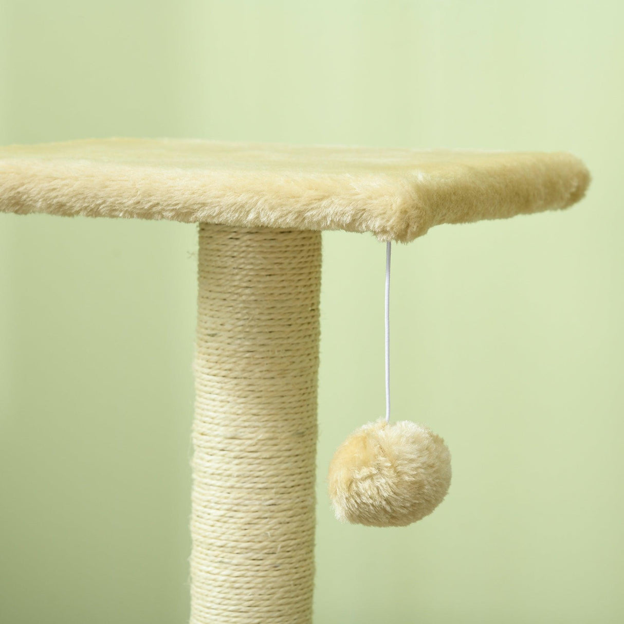 Compact Cat Tree with Scratching Post & Pad, 72cm - Cream White - Cat Trees - Purr Wish