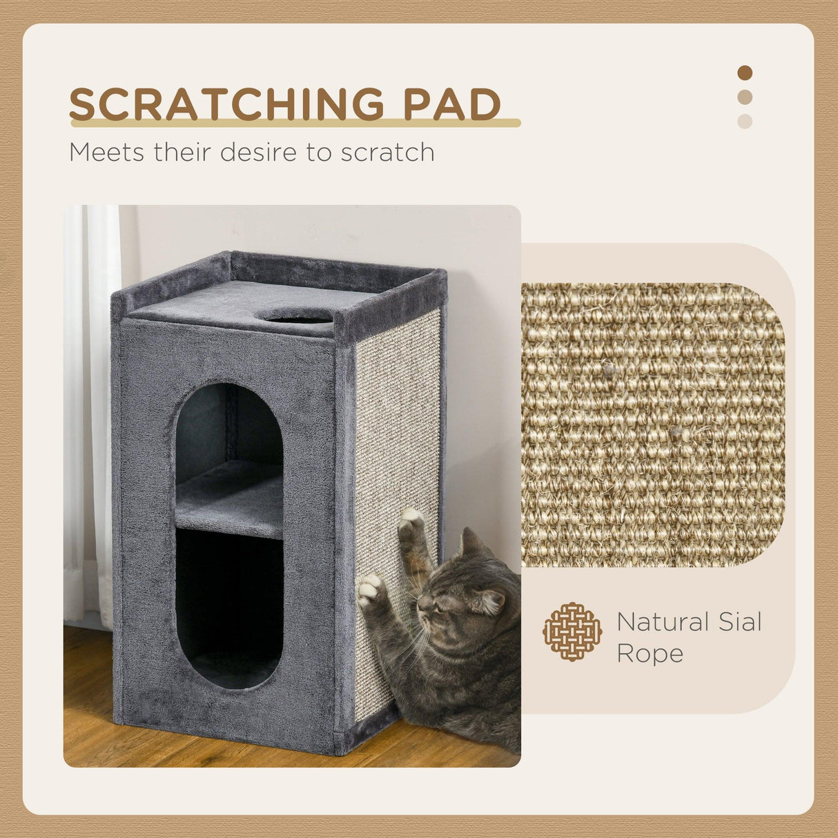 Cat Scratching Barrel w/ Condos - Dark Grey - Cat Trees - Purr Wish