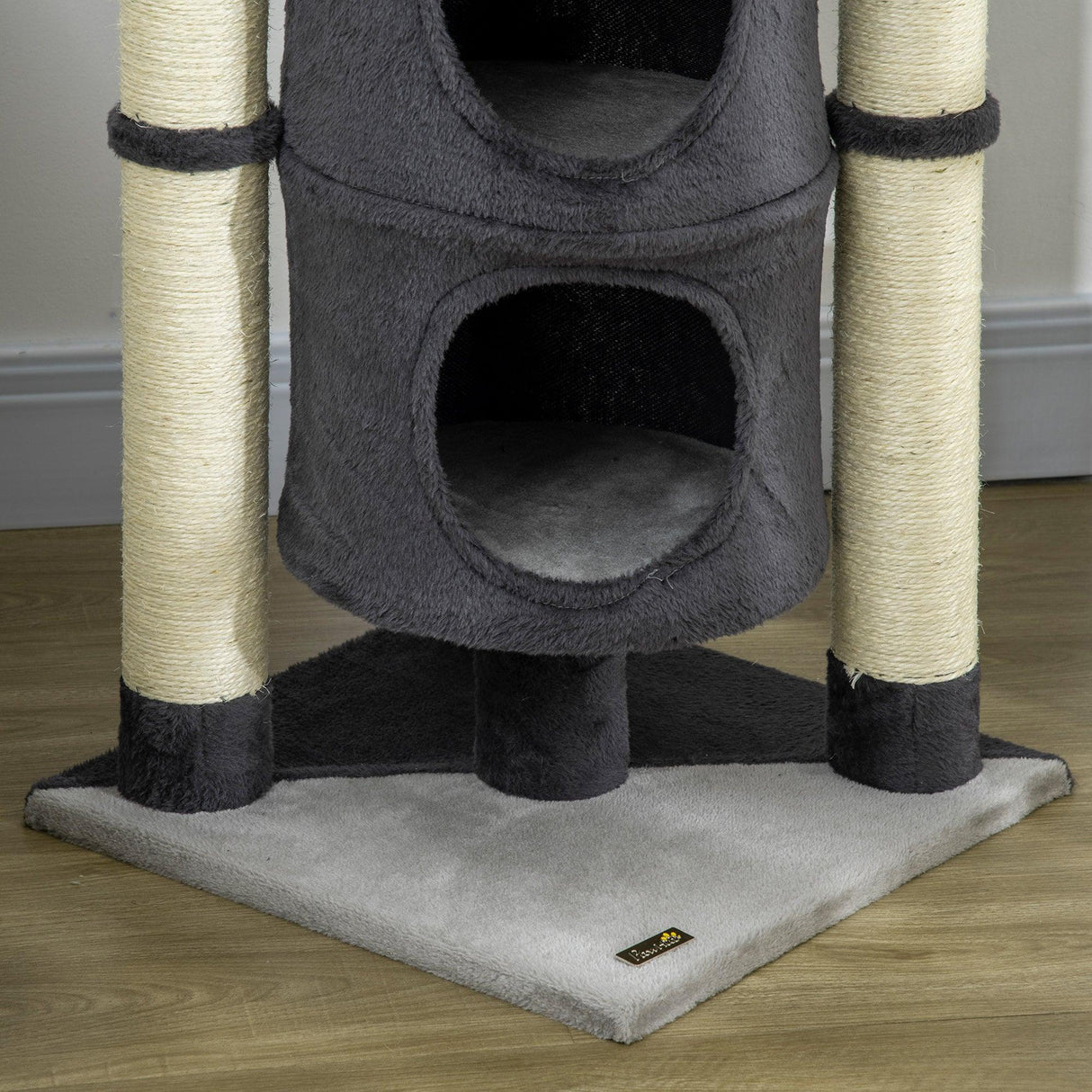Cat Tree with Scratching Posts & Bed, 114cm - Dark Grey - Cat Trees - Purr Wish