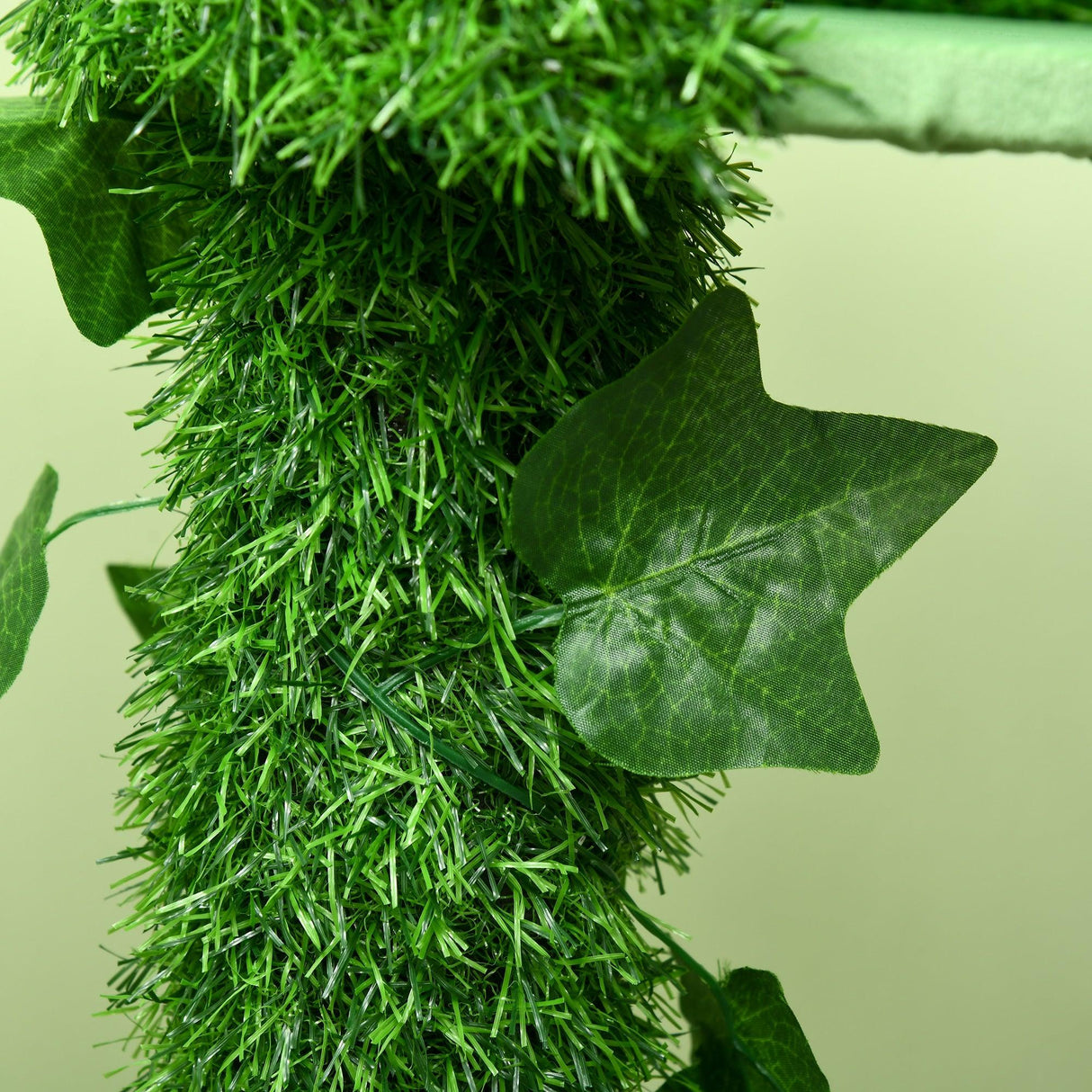 Indoor Cat Climbing Tree with Green Leaves, 77cm - Green & White - Cat Trees - Purr Wish