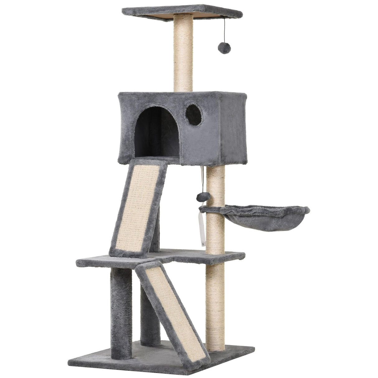 Multi-Activity Cat Tower, 130cm - Grey - Cat Trees - Purr Wish