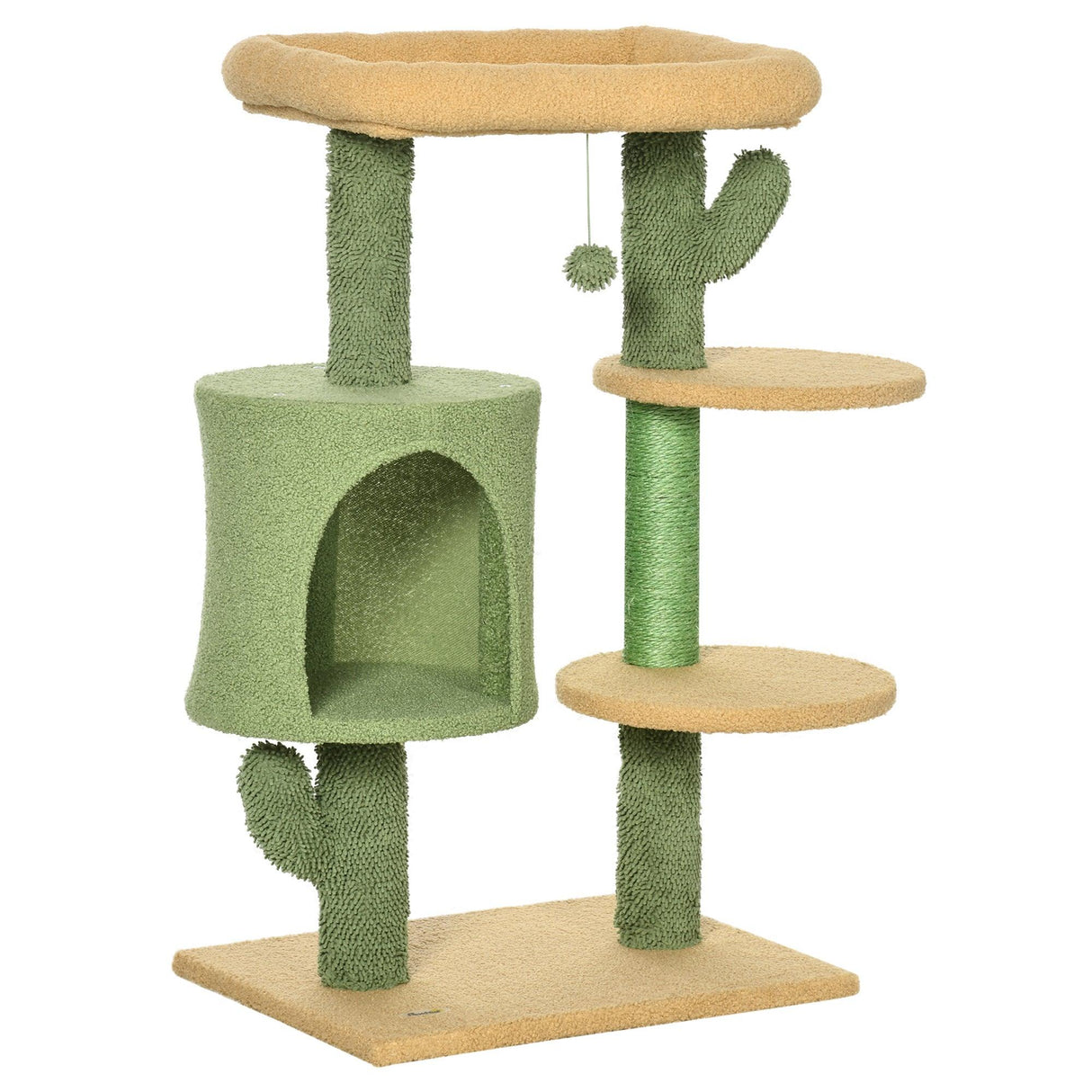 Cactus Cat Climbing Tower Activity Centre, 90cm - Green - Cat Trees - Purr Wish