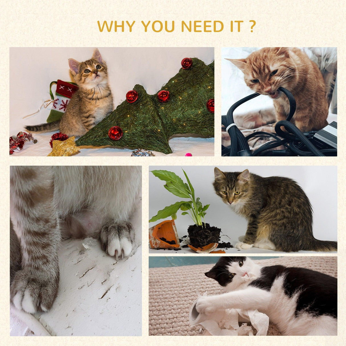 Cat Tree Tower Activity Center, 121cm - Light Brown - Cat Trees - Purr Wish