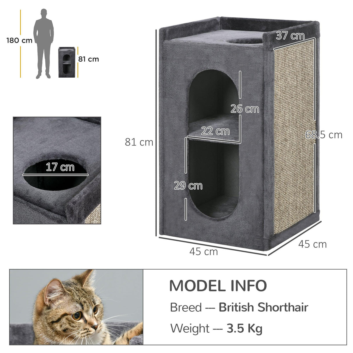 Cat Scratching Barrel w/ Condos - Dark Grey - Cat Trees - Purr Wish