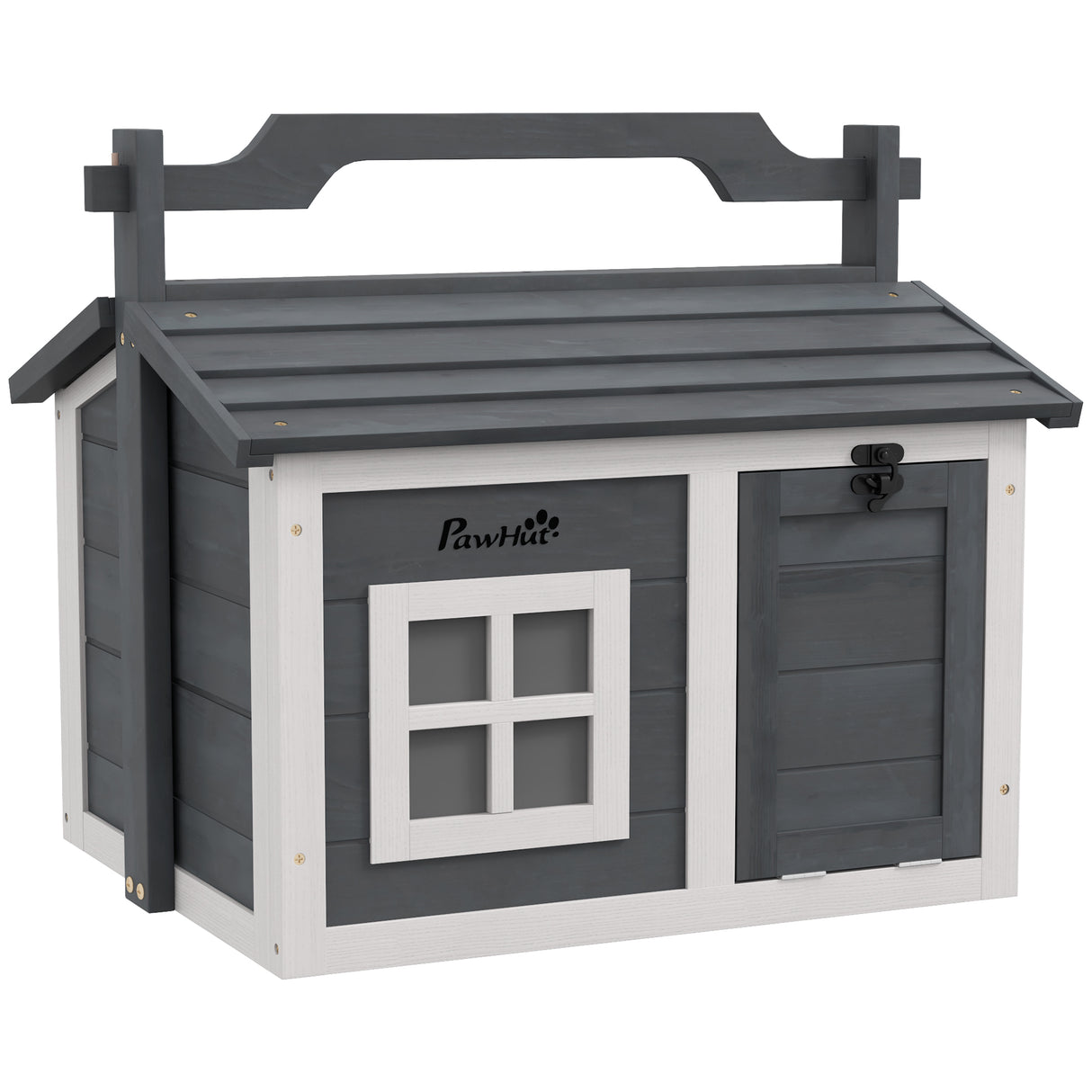 Grey Indoor Cat House with Openable Roof