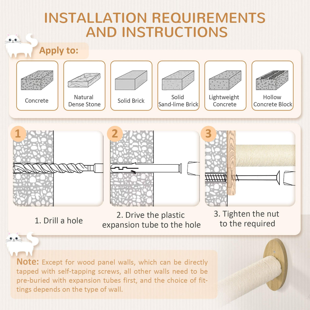 5-Piece Oak Cat Climbing Shelf Set - Cat Walls - Purr Wish