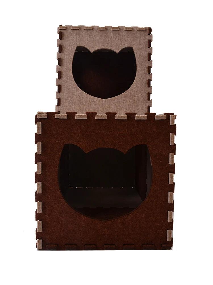 Foldable Box Cat Condo with Scratcher Board - Cat Condos - Purr Wish