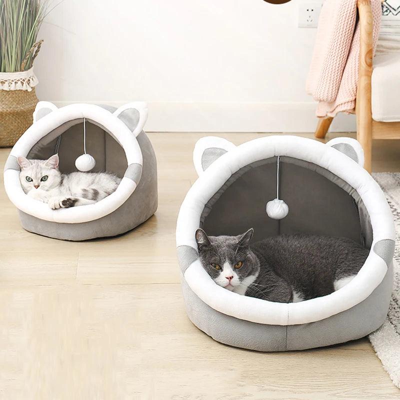 Cute Cat Bed Tent - Washable Kitty Lounger - Cat Beds - Purr Wish