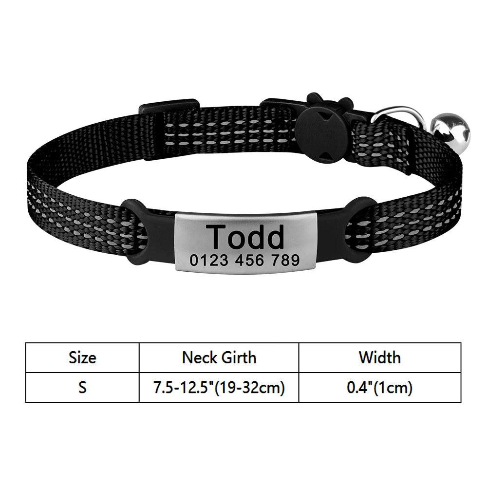 Personalised Nylon Cat Collar with Customised ID - Cat Collars - Purr Wish