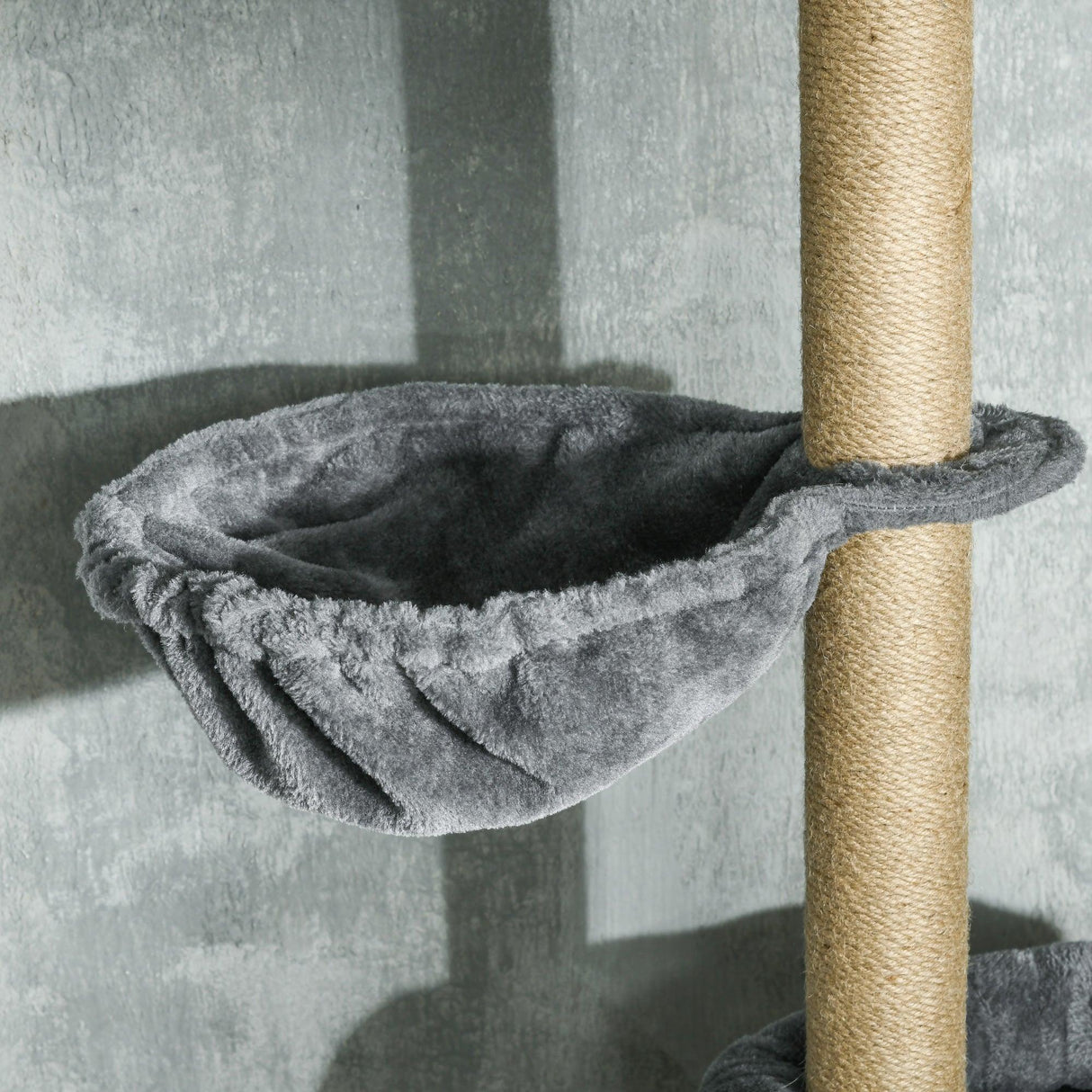 6-Tier Floor to Ceiling Adjustable Cat Tree, 230-250cm - Grey & Beige - Cat Trees - Purr Wish