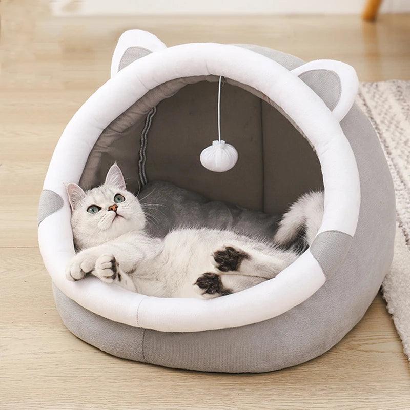 Cute Cat Bed Tent - Washable Kitty Lounger - Cat Beds - Purr Wish