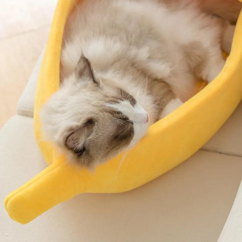 Funny Banana Cat Bed - Cute & Cosy for Cat Naps - Cat Beds - Purr Wish