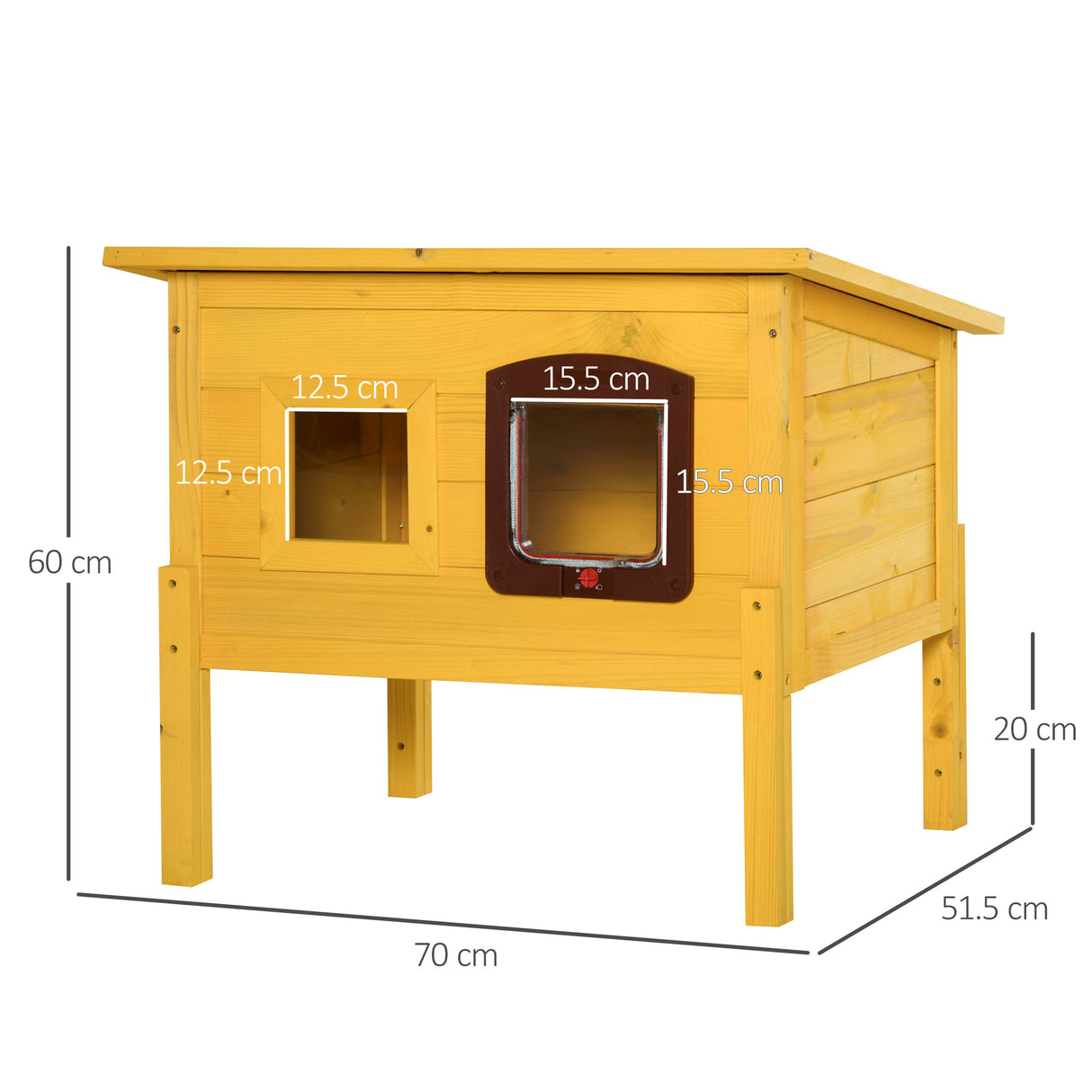 Garden Wooden Cat House Outdoor Pet Shelter