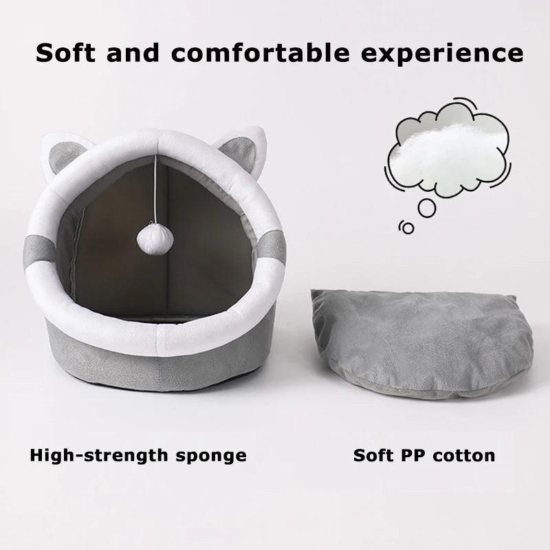 Cute Cat Bed Tent - Washable Kitty Lounger - Cat Beds - Purr Wish