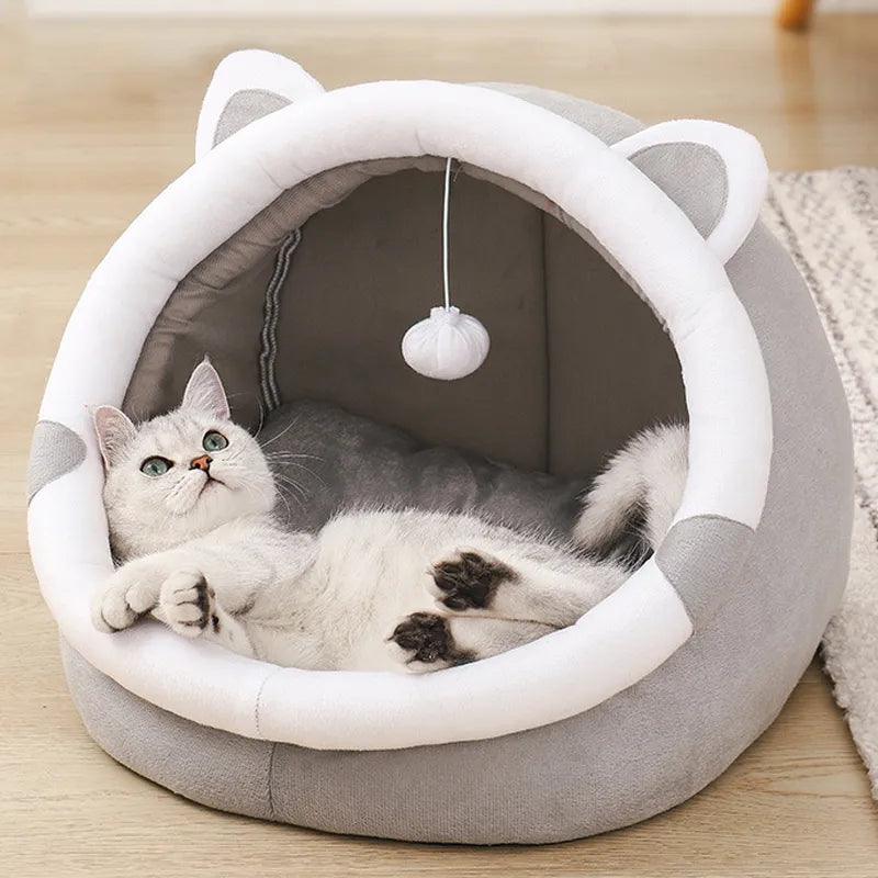 Cute Cat Bed Tent - Washable Kitty Lounger - Cat Beds - Purr Wish