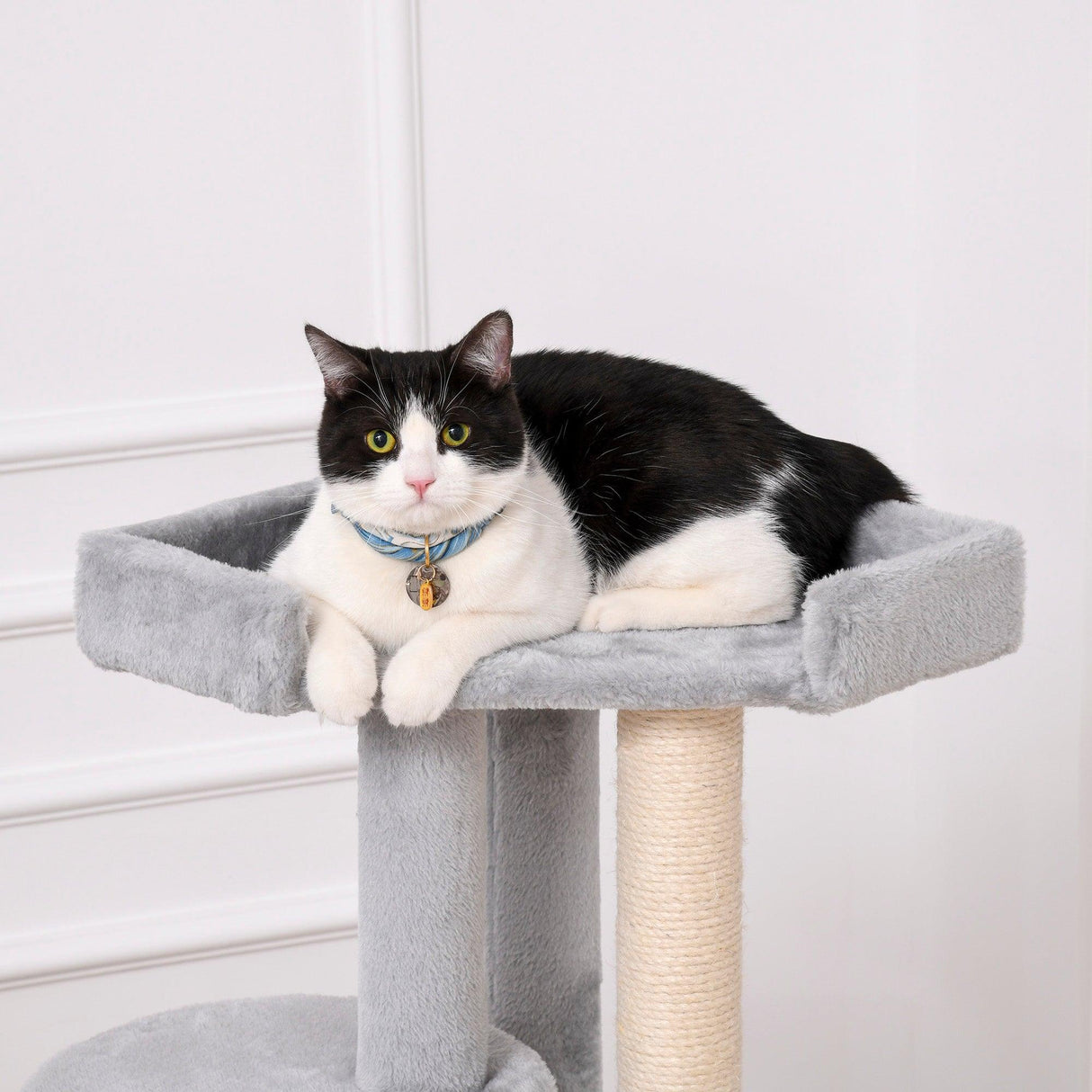 Multi-Level Cat Tower with Hanging Ropes, 150cm- Grey - Cat Trees - Purr Wish