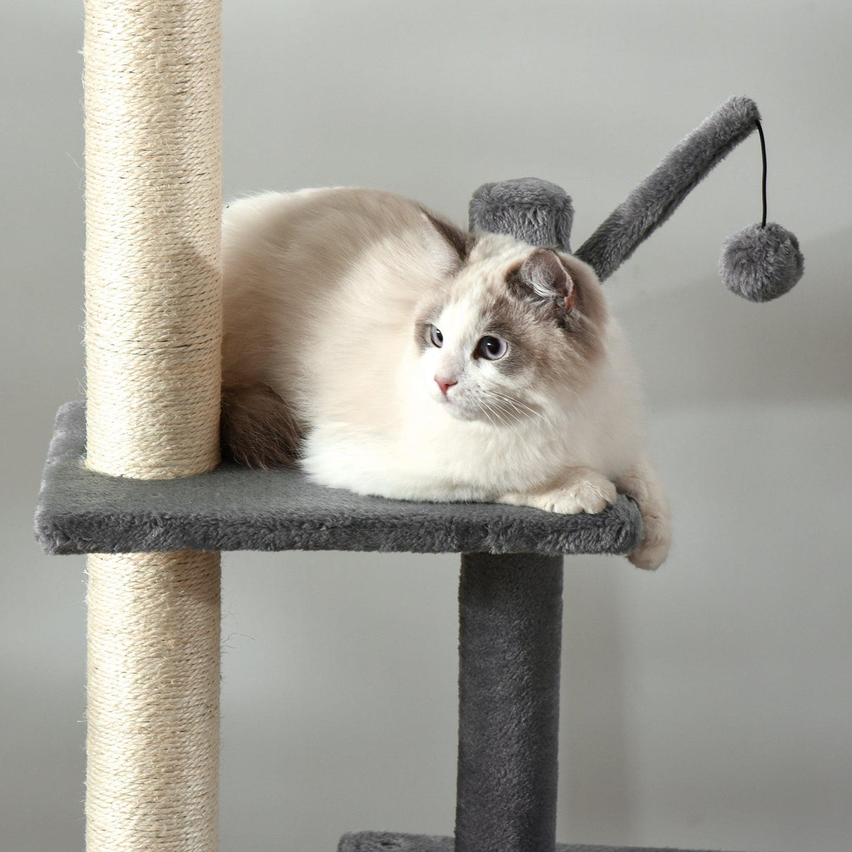 Floor-to-Ceiling Cat Climbing Toy Tower, 230-280cm - Light Grey - Cat Trees - Purr Wish