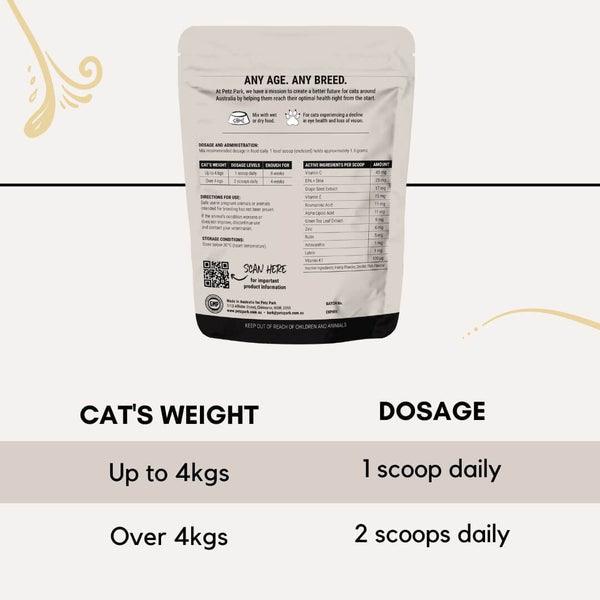 Eye Vision Support for Cats - 60 Scoops - Cat Supplements - Purr Wish