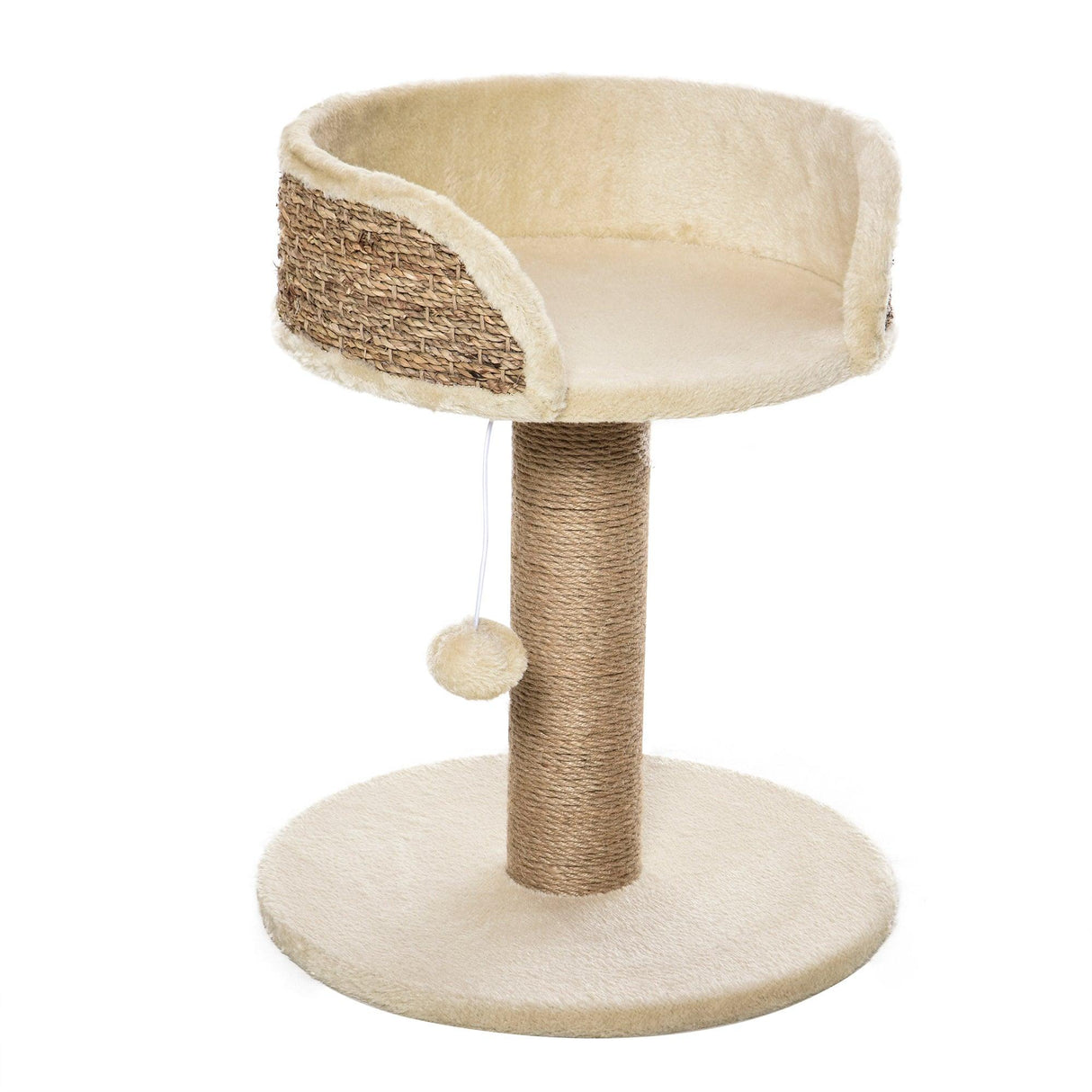 Cat Tree w/ Bed and Scratching Post - Beige - Cat Trees - Purr Wish