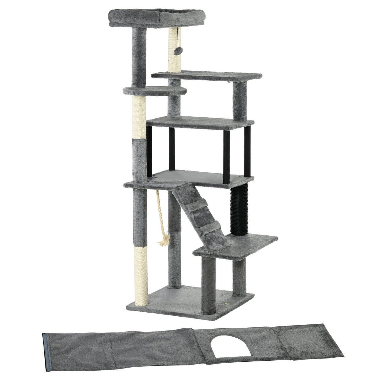 Cat Tower with Scratching Post, Cat House, 148cm - Grey - Cat Trees - Purr Wish