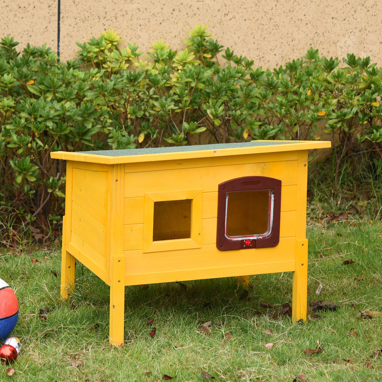 Garden Wooden Cat House Outdoor Pet Shelter