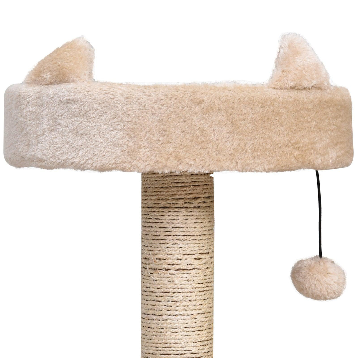 3-Tier Cat Tower w/ Hide-Away House & Ball Toys - Beige - Cat Trees - Purr Wish