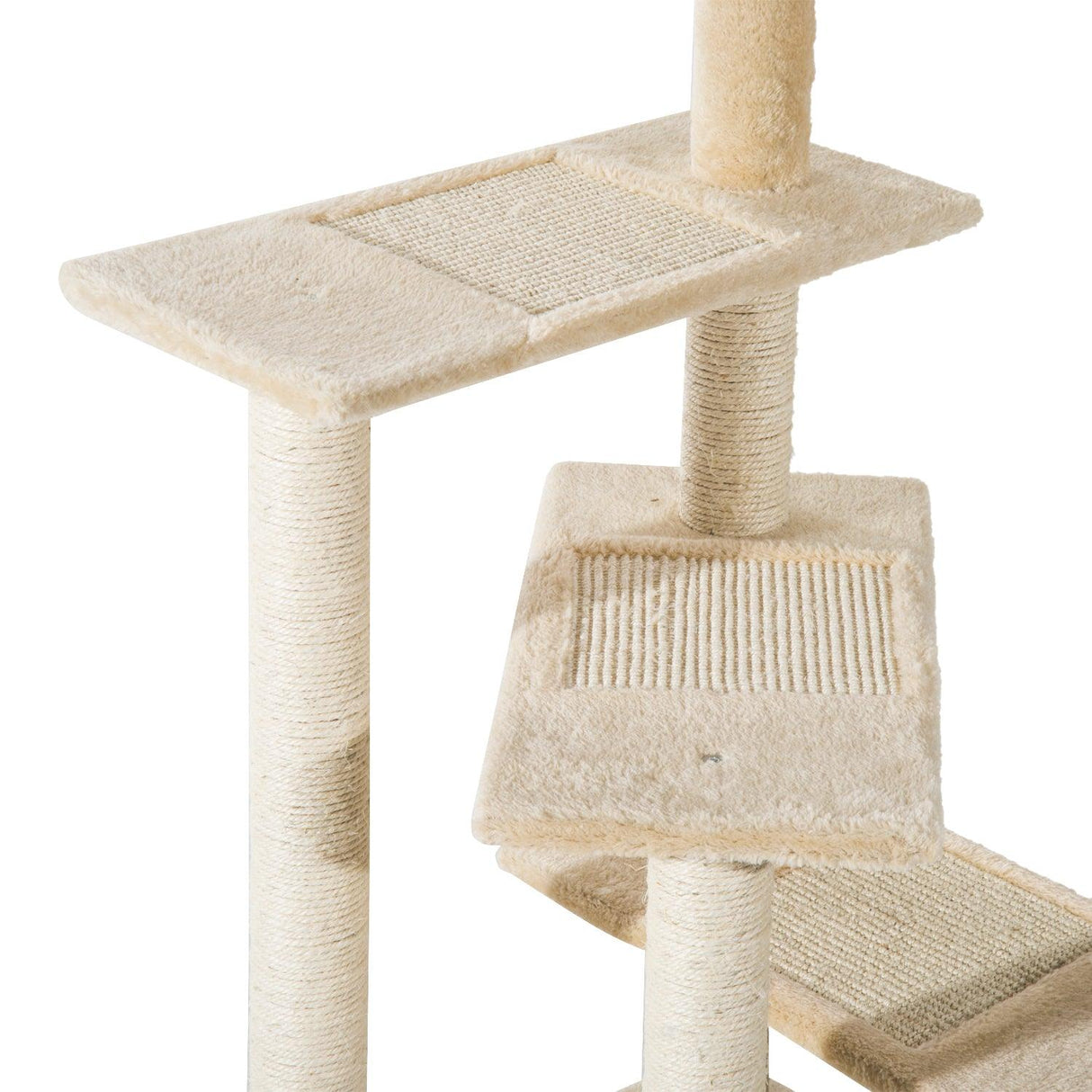 Sisal Cat Tree Scratching Post Climbing Tower, Beige - Cat Trees - Purr Wish