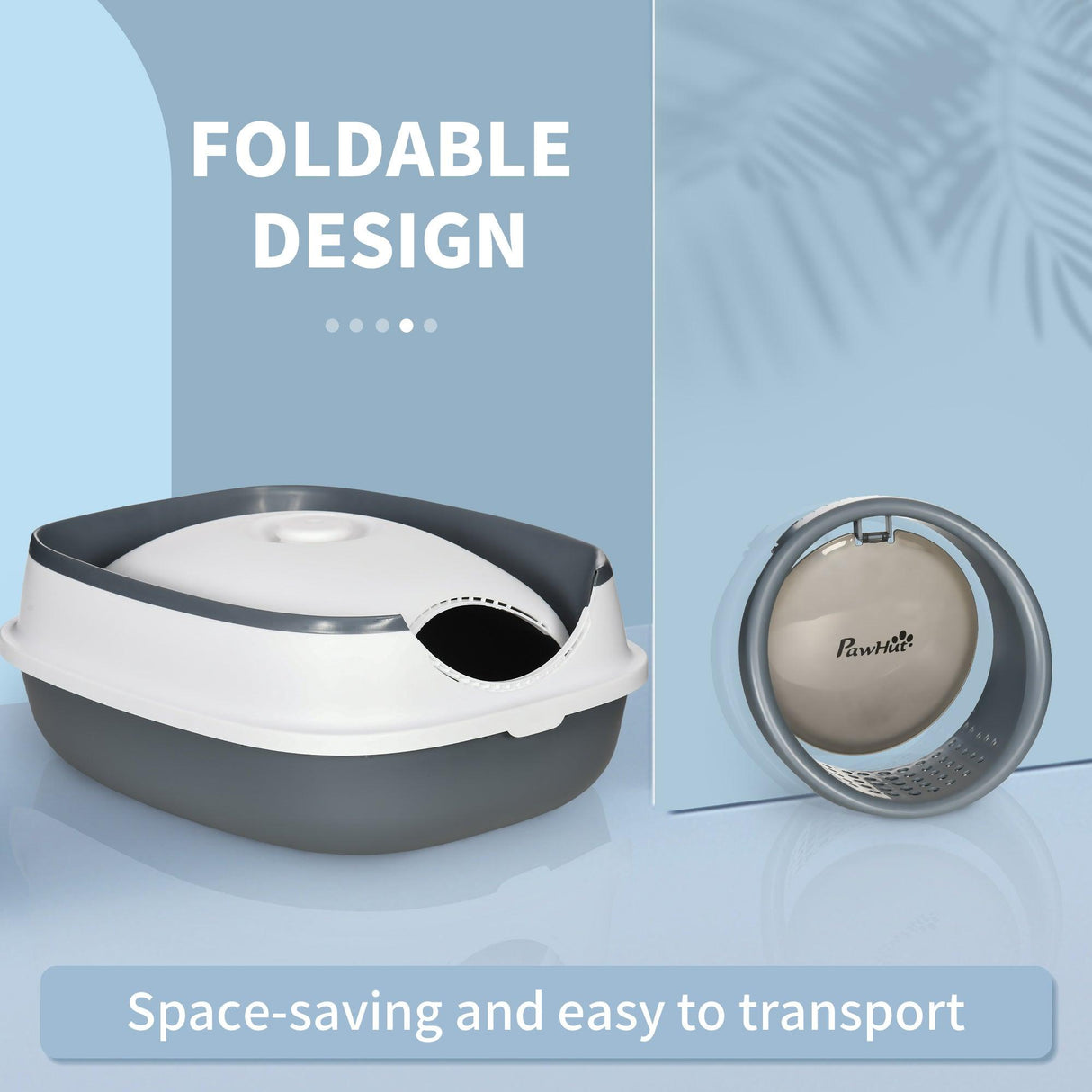 Hooded Cat Litter Box with Deodorant, Grey & White - Cat Litter Trays - Purr Wish