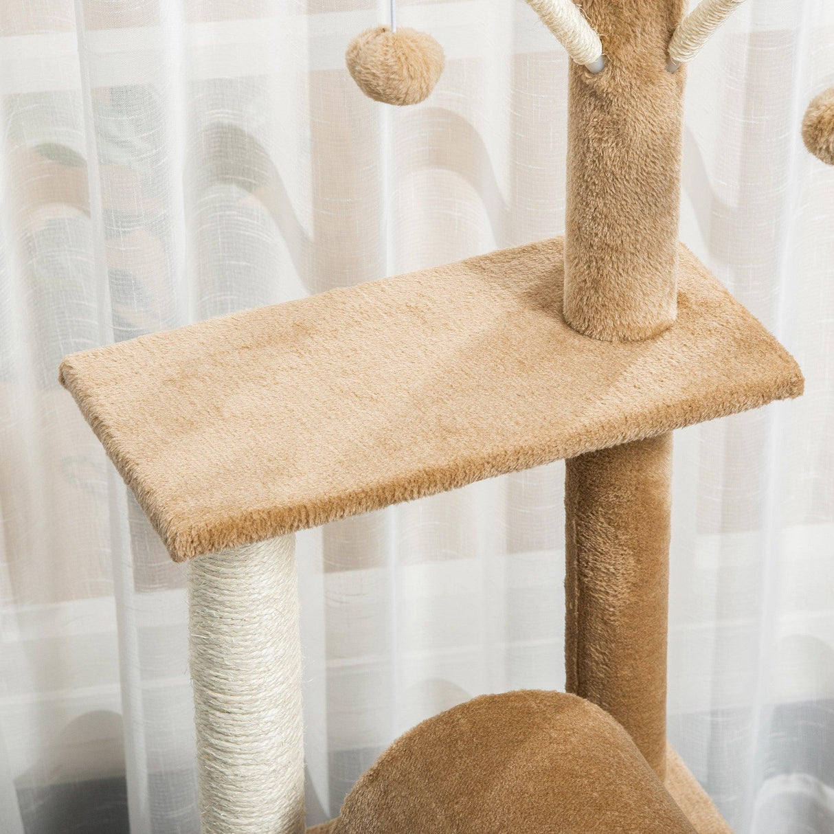 Cat Tree Tower Activity Center, 121cm - Light Brown - Cat Trees - Purr Wish