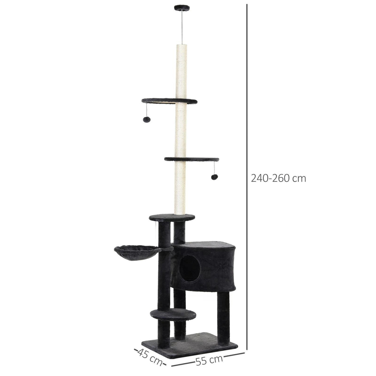 Vertical Cat Tree Condo Tower Grey - Cat Trees - Purr Wish