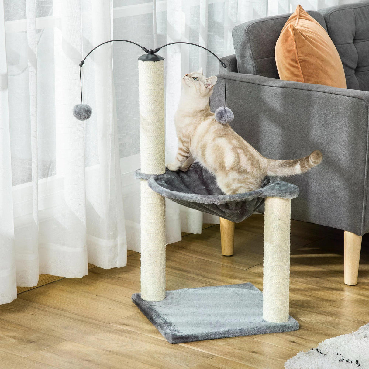 Cat Tree Tower Activity Center, 83cm - Grey - Cat Trees - Purr Wish