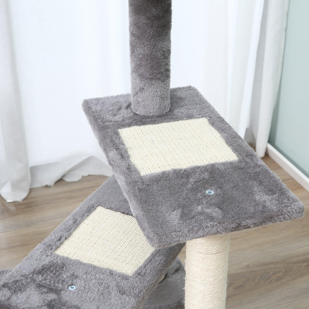Multi-Level Cat Climbing Tower, 99.5cm - Grey - Cat Trees - Purr Wish