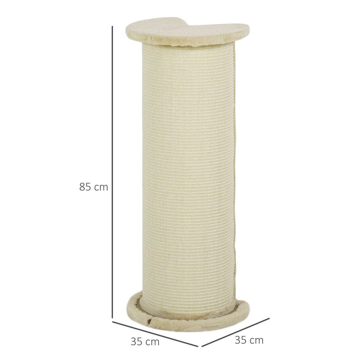Tall Cat Scratching Post with Sisal Rope, Soft Plush Cover, 85cm - Beige - Cat Scratchers - Purr Wish