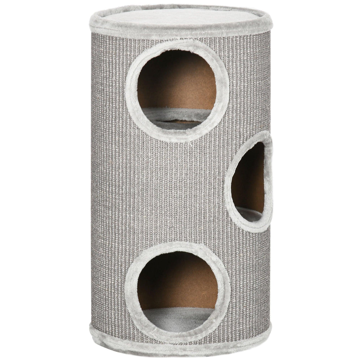 Cosy Cat Barrel Tree Tower, Climbing Frame, 70cm - Light Grey - Cat Trees - Purr Wish