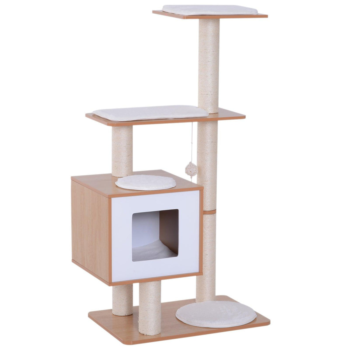 Wooden Cat Scratching Post and Activity Center - Cat Trees - Purr Wish