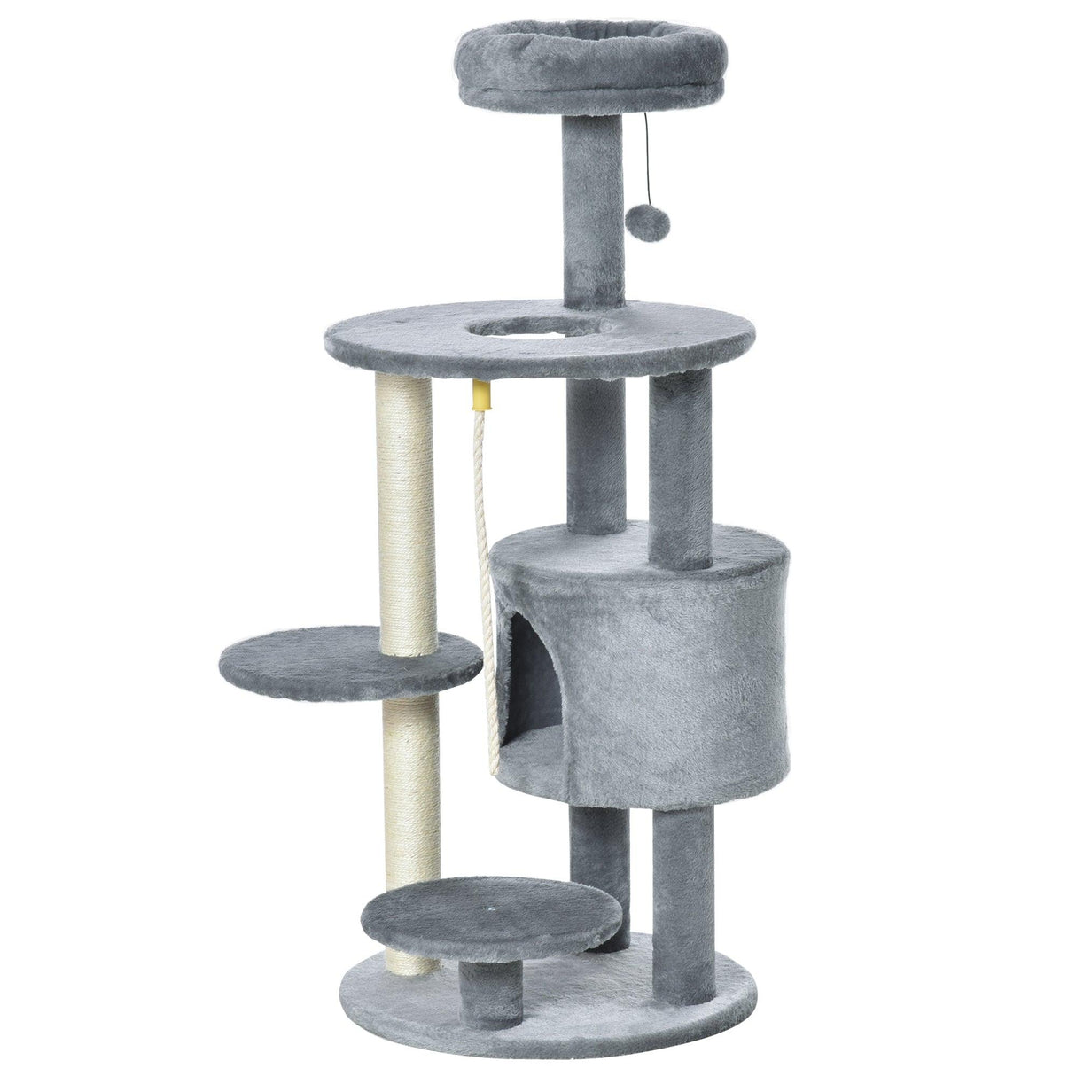 Activity Center Cat Tree with Scratching Post, 112cm - Dark Grey - Cat Trees - Purr Wish